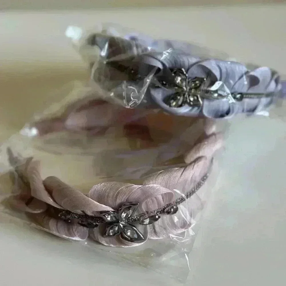 High-grade Rhinestone Chain Detail Non-slip Headband